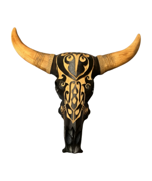 Skull carving black  (80280)