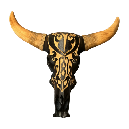 Skull carving black  (80280)