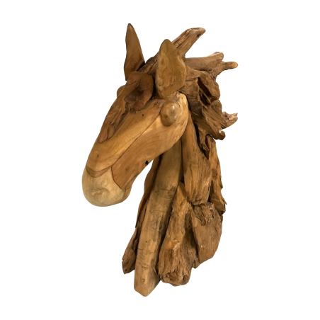 Horse head teak H85cm(3206)
