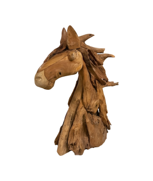 Horse head teak H85cm(3206)