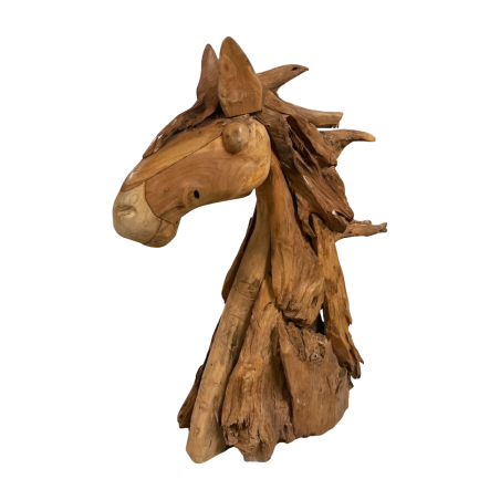 Horse head teak H85cm(3206)