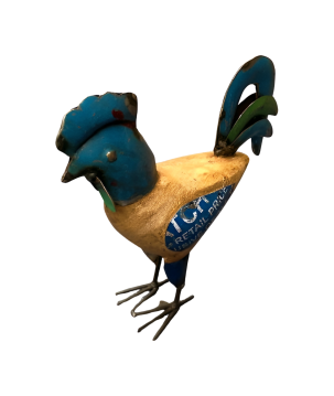 Rooster wood with iron H22cm(5659)
