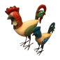 Rooster wood with iron H22cm(5659)