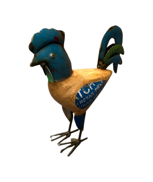 Rooster wood with iron H22cm(5659)