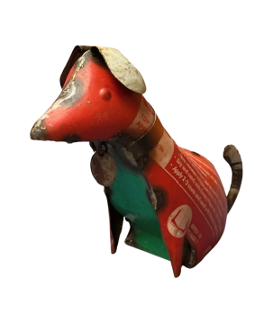 Iron dog standing 20x23cm