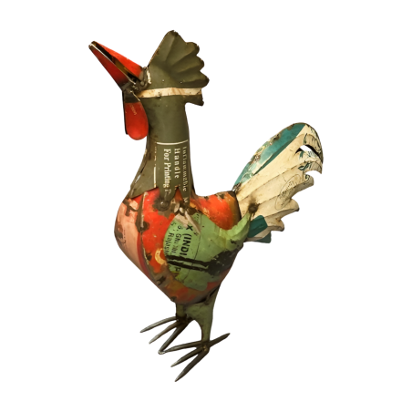 Rooster big old iron 45x60cm.