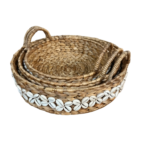 Tray round w.shell  S/3 (3897)