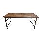 Folding table wood,iron frame 180x90H83cm (5123)