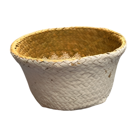 Mand zeegras wit 14xH23cm(3303)