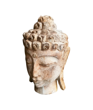 Buddha head on stand L (3485)
