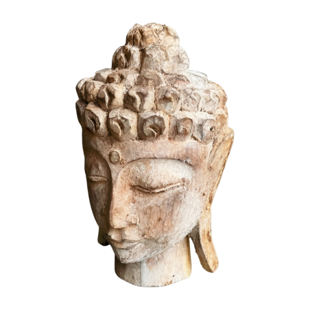Buddha head on stand L (3485)