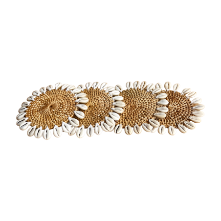 Coaster w. shell naturel S/4 (3480)