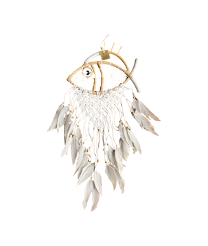 Fish macrame/rotan35x28cm(80632)