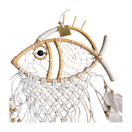 Fish macrame/rotan35x28cm(80632)