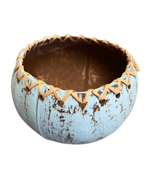 Bowl turq. coco rattan (3555)