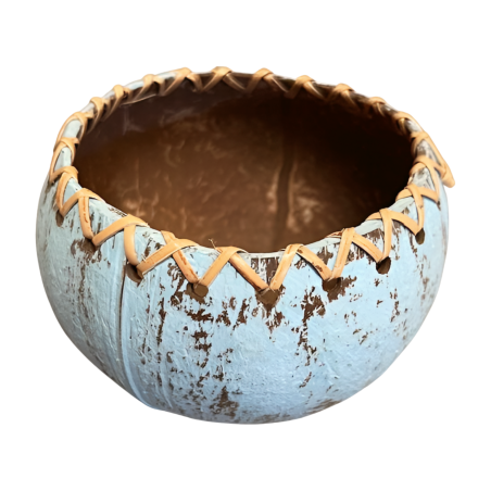 Bowl turq. coco rattan (3555)
