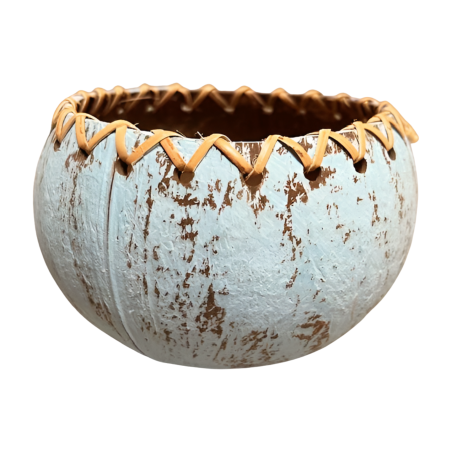 Bowl turq. coco rattan (3555)