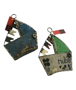 Boat recycled iron for hanging(5564)