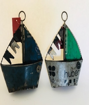 Boat recycled iron for hanging(5564)