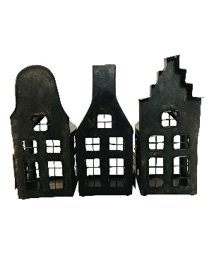 Iron house for candle  ass.13x9x26cm(5548)