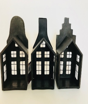 Iron house for candle  ass.13x9x2x6cm(5548)