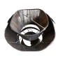 Lamp double rose black (80611)
