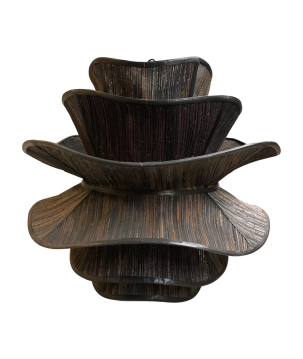 Lamp double rose black (80611)