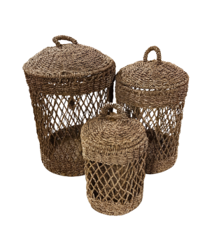 Laundry basket seagrass  D35H55cm(80648)