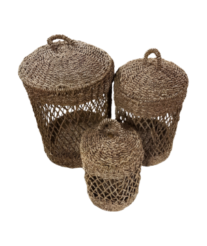 Laundry basket seagrass D30H45cm(80649)
