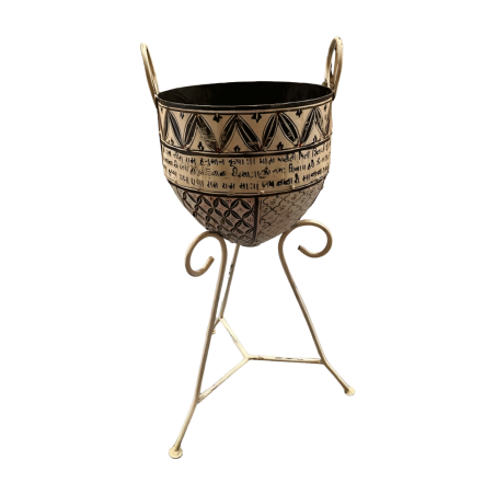 Pot on stand  painted D32H70 (5720)