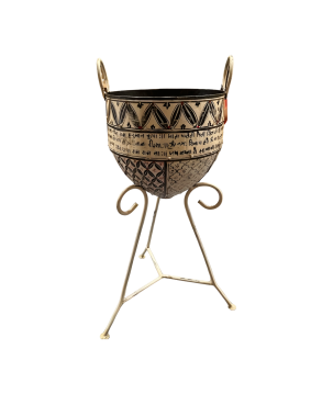 Pot on stand  painted D32H70 (5720)