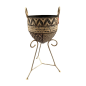 Pot on stand  painted D32H70 (5720)