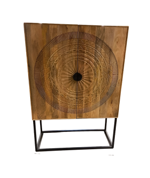 Cabinet carving 120x50H170cm(3668) Naturel