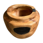 Teak vase L D25H23cm(80469)