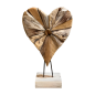 Heart teak on stand 40cm