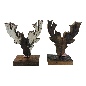 Reindeer head on stand recycled wood(5649)