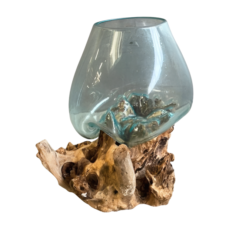 Glas on wood 30cm(80575)