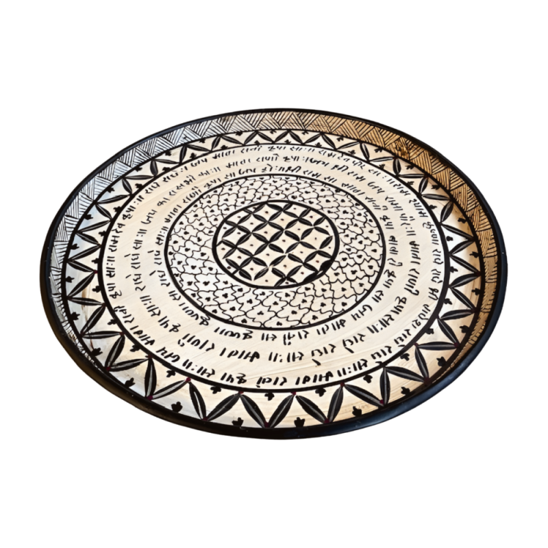 Round tray painted D50cm(80777)