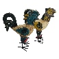 Rooster wood with iron H22cm(5659)