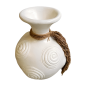 Vase neck white w. strap(80462)