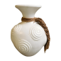 Vase neck white w. strap(80462)
