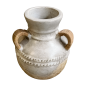 Vase white rope 3-ears H30cm(80450)