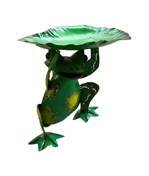 Frog sitting leaf 22xH23cm(80837)