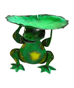 Frog sitting leaf 22xH23cm(80837)
