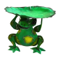 Frog sitting leaf 22xH23cm(80837)