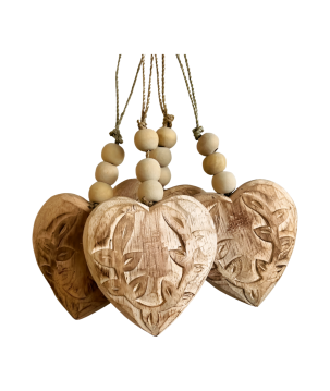 Heart carving S  9cm S/4 (80851)