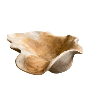 Bowl teak abstract D50cm(80420)