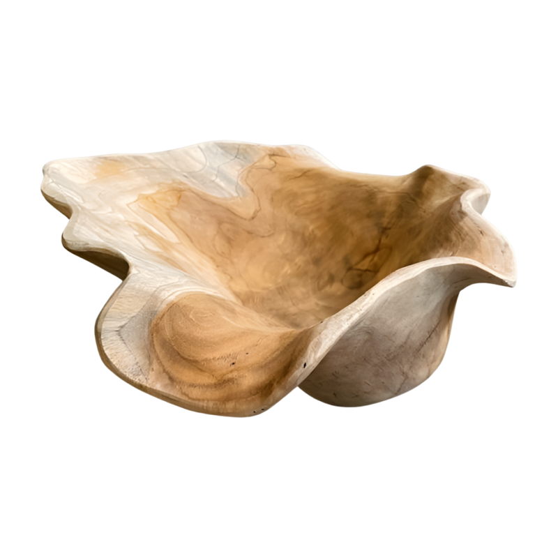 Bowl teak abstract D50cm(80420)