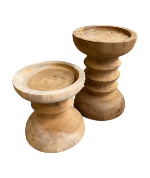 Candle stand teak L 17cm(80424)