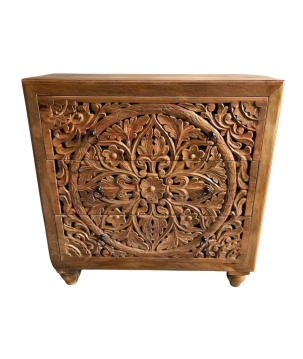 Mango dressoir carv. 3-draw. (80516)